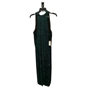 Nordstrom Halogen Wide Leg Sleeveless Jumpsuit in Metallic Green NWT